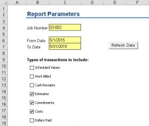 JCT-Report Parameters